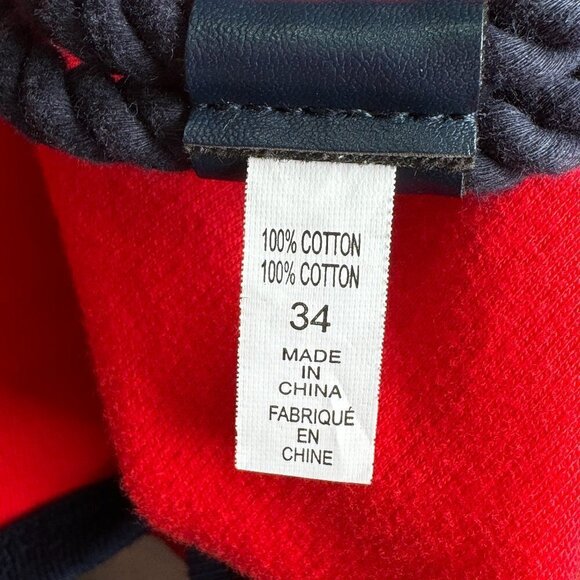 Ralph Lauren NEW Dropped Waist Dress Bistro Red with Navy Trim and Belt   Med - Picture 9 of 10